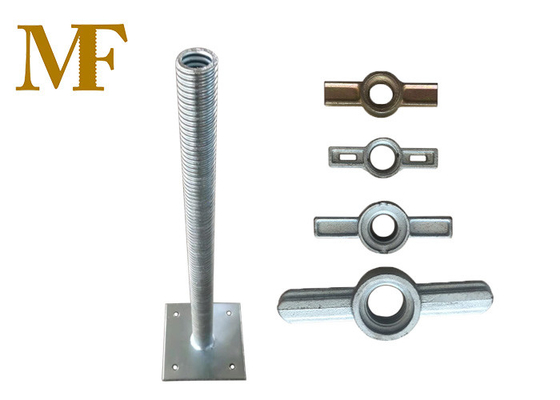 30-38 mm Durchmesser Rahmen Gerüst Jack Basis mit Hot Dip Galvanized Oberflächenveredelung