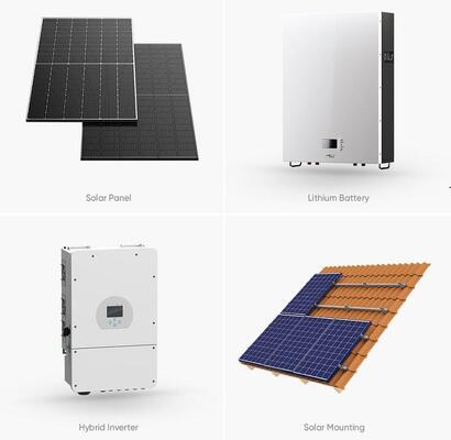 Komplettes Hybrid-Solarenergiesystem 3 Phase 3KW -30KW Off-Grid-Hybrid-Solarpanelsystem
