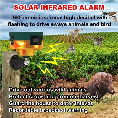 Solarbetriebene Wiederaufladbare Hundebark Abschreckende Ultraschall-Tier Abwehr Taschenlampe